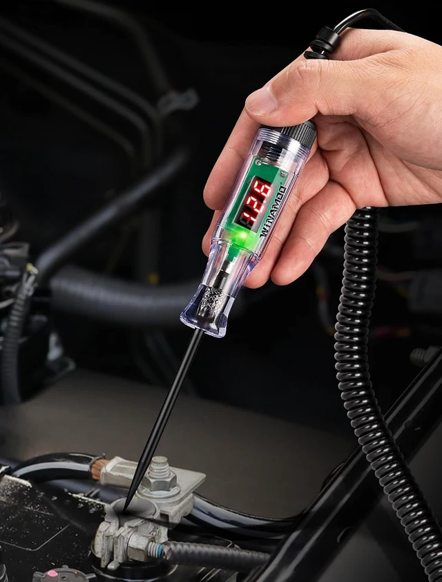 Alt view image 4 of 7 - Automotive Test Light with 3-48V LED Digital Voltage Display, Auto Circuit Tester with Voltmeter & Dual Color Polarity Indicate, Electric Test Pen w/Stainless Probe for Car/Truck/SUV Checker-2pcs