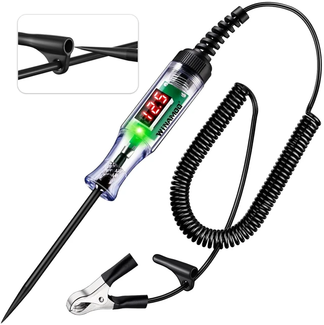 Main image of Automotive Test Light with 3-48V LED Digital Voltage Display, Auto Circuit Tester with Voltmeter & Dual Color Polarity Indicate, Electric Test Pen w/Stainless Probe for Car/Truck/SUV Checker-2pcs