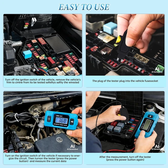 Alt view image 2 of 7 - Car Fuse Tester,Automotive Circuit Tester(0.01A~19.99A) with Battery
Automotive Circuit Fault Probe Tester with Led Display & Front Lighting,Max Load 20a 48v/10s for Various Vehicles
