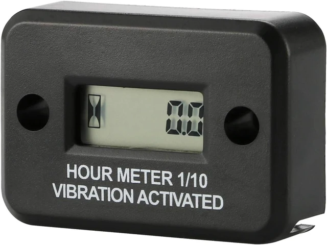 Alt view image 3 of 5 - Vibration Hour Meter Gauge for Engine, Generator & Lawn Mower,No wiring, battery powered, waterproof construction, 0.1hr LCD gauge, max 99999hrs, Ø4mm mounting holes