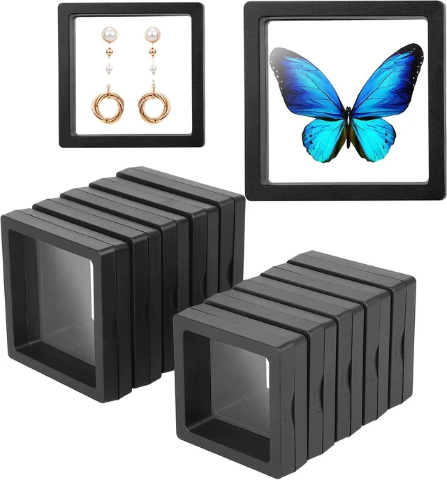 Main image of 10PCS 3D Floating Display Case Frames for Coins Jewelry Holder
2 Sizes with Clear PE Film, Floating Frame Display Case for Challenge Coin, Arrowhead, Jewelry, Gemstone, Medal and Specimen