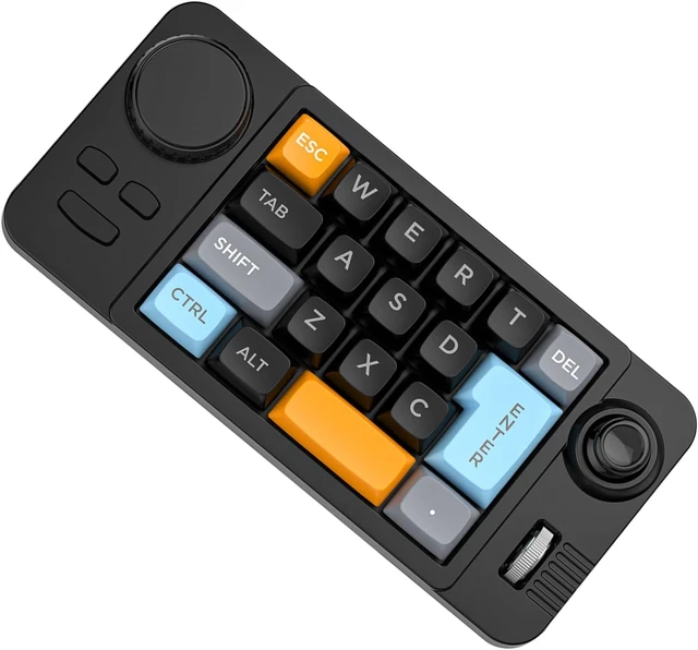 Alt view image 3 of 7 - Color Illuminated 19 Small Gaming Keyboard Customizable Joystick Double Macroed Wheel Hot Swappable Switches Gamimg Mechanical Keyboard