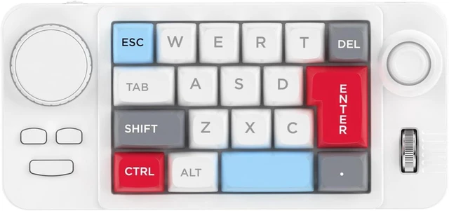 Main image of Color Illuminated 19 Small Gaming Keyboard Customizable Joystick Double Macroed Wheel Hot Swappable Switches Gamimg Mechanical Keyboard White