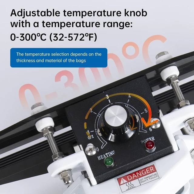 Alt view image 4 of 7 - Portable Hand Held Heat Sealer Machine FKR-200, 8 Inches, For Foil Bag, Kraft Bag, Mylar