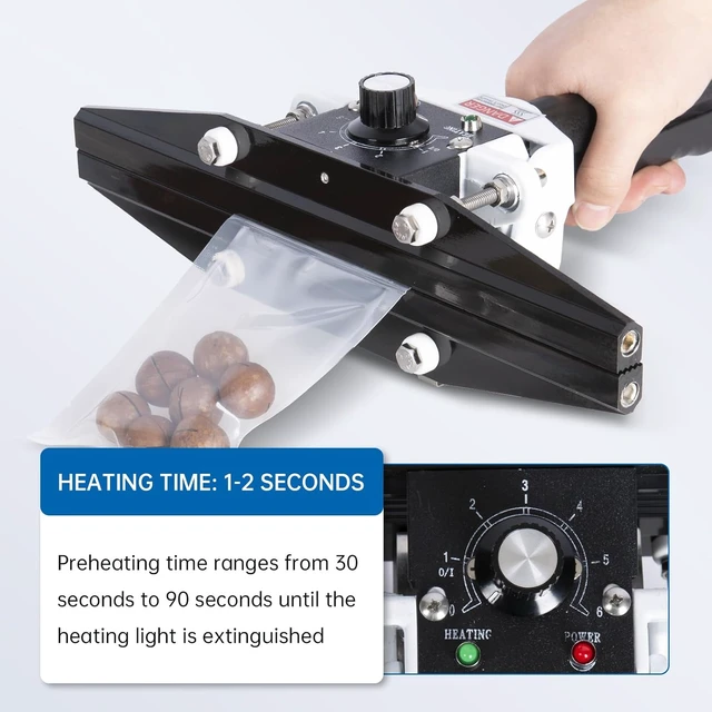 Alt view image 2 of 7 - Portable Hand Held Heat Sealer Machine FKR-200, 8 Inches, For Foil Bag, Kraft Bag, Mylar
