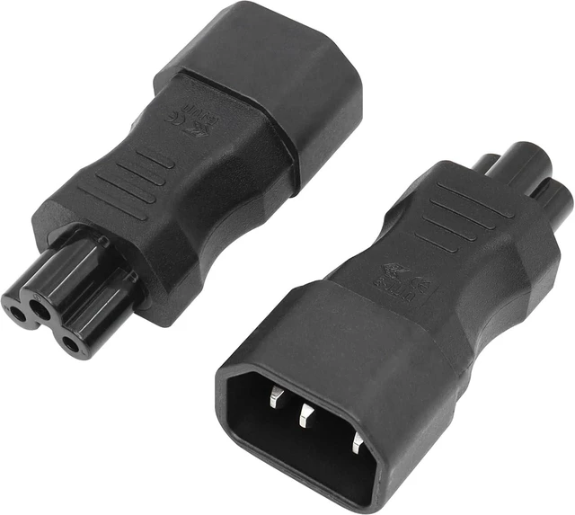 Main image of C14 to C5 Power Adapter YACSEJAO IEC 320 Male C14 to IEC Female C5 Power Extension Adapter, 10PCS