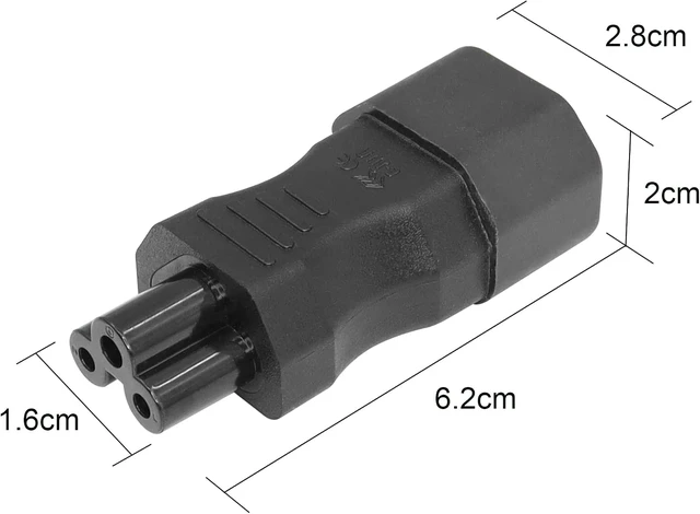 Alt view image 6 of 7 - C14 to C5 Power Adapter YACSEJAO IEC 320 Male C14 to IEC Female C5 Power Extension Adapter, 10PCS