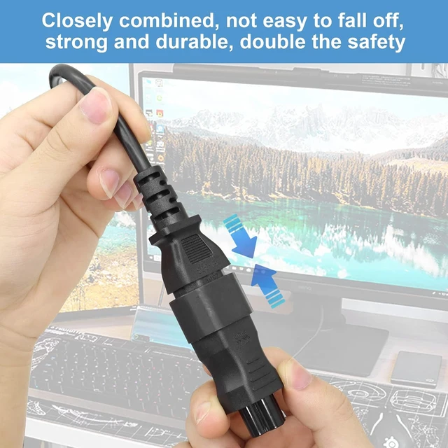 Alt view image 3 of 7 - C14 to C5 Power Adapter YACSEJAO IEC 320 Male C14 to IEC Female C5 Power Extension Adapter, 10PCS