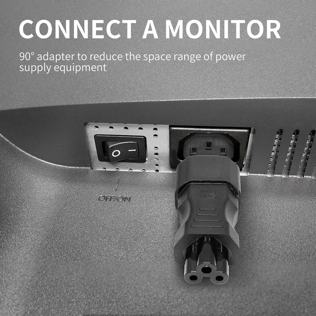 Alt view image 4 of 7 - C14 to C5 Power Adapter YACSEJAO IEC 320 Male C14 to IEC Female C5 Power Extension Adapter, 10PCS