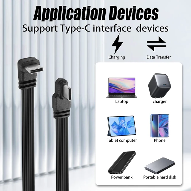 Alt view image 4 of 6 - 90 Degree USB C to USB C Cable,15cm/0.5ft (Side to Right Angle)
Right Angle USB C 2.0, Flat Data Cable, Type C Male to Male,Charging Short Cord For Phones, Laptop, Car Chargers-5PCS