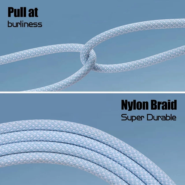 Alt view image 6 of 7 - Dual 180° Rotating USB Type C Cable 6.6FT 65WUSB A to USB C, Nylon Braided, Fast Charging & Data Transfer, For USB C, Type C Laptop/Tablet/Phone-5PCS