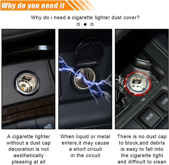 Alt view image 6 of 6 - Universal Car Cigarette Lighter Plug Cover, Power Outlet Cap, Black
Waterproof Dustproof Aluminum Cigarette Lighter Socket Cover Cap, Car Decoration for Car SUV Truck with 12V Power Source-10PCS
