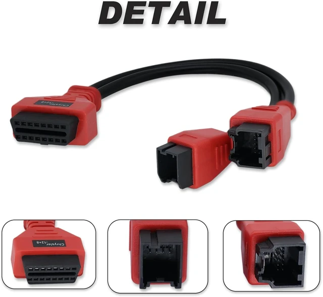 Alt view image 4 of 7 - FCA 12+8 Adapter for Chrysler 12 8 Pin Gateway Security Bypass Cable
for Autel Maxisys Connector Fit for Chrysler After 2018,Compatible with Jeep Gladiator/Wrangler JL,Ram1500/TRX Vehicles