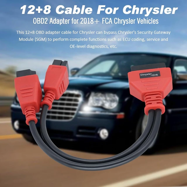 Alt view image 3 of 7 - FCA 12+8 Adapter for Chrysler 12 8 Pin Gateway Security Bypass Cable
for Autel Maxisys Connector Fit for Chrysler After 2018,Compatible with Jeep Gladiator/Wrangler JL,Ram1500/TRX Vehicles