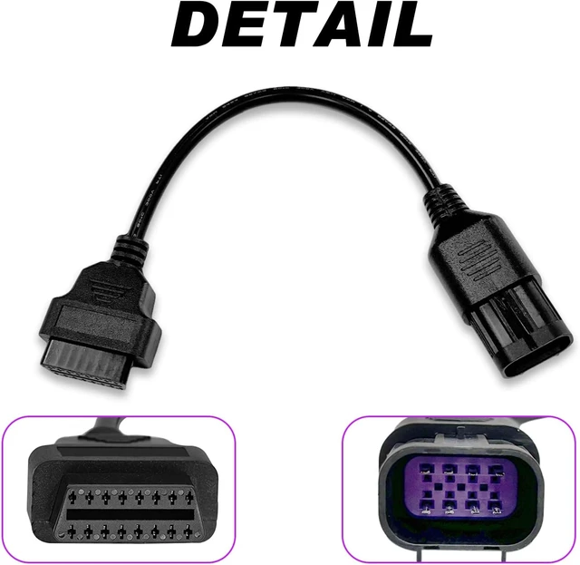 Alt view image 6 of 7 - OBD2 Adapter Cable for Polaris 8 Pin to 16 Pin OBD Diagnostic Connector
Fit for Polaris Slingshot, RZR, Ranger, General, Sportsman, ACE, ATV Motorcycle Diagnostic Tool, Work with OBDii Code Reader
