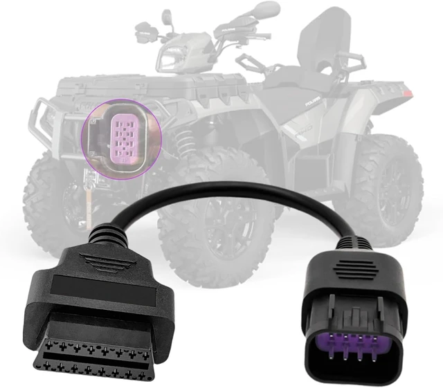 Alt view image 7 of 7 - OBD2 Adapter Cable for Polaris 8 Pin to 16 Pin OBD Diagnostic Connector
Fit for Polaris Slingshot, RZR, Ranger, General, Sportsman, ACE, ATV Motorcycle Diagnostic Tool, Work with OBDii Code Reader