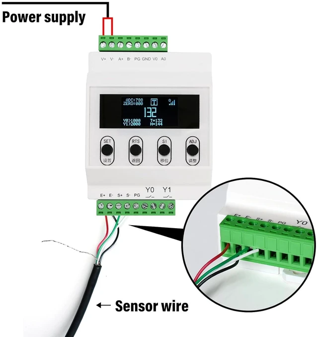Alt view image 6 of 7 - Load Cell Sensor Amplifier Weighing Transmitter with Multiple Protections Weight Sensor Output RS-485 4-20mA 0-5V 0-10V Modifiable Display Unit English Interface Easy to Operate Detailed Description