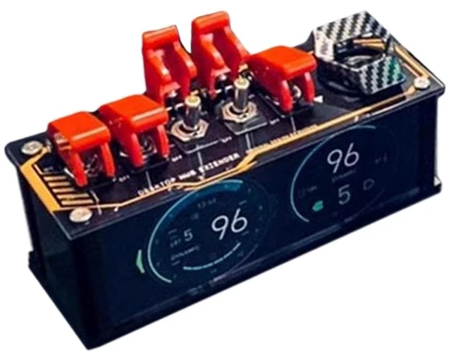 Main image of Retro USB Strip Switches USB Block Hub Docking Station Extender with Ambient RGB Lights, Desktop Decoration(A)