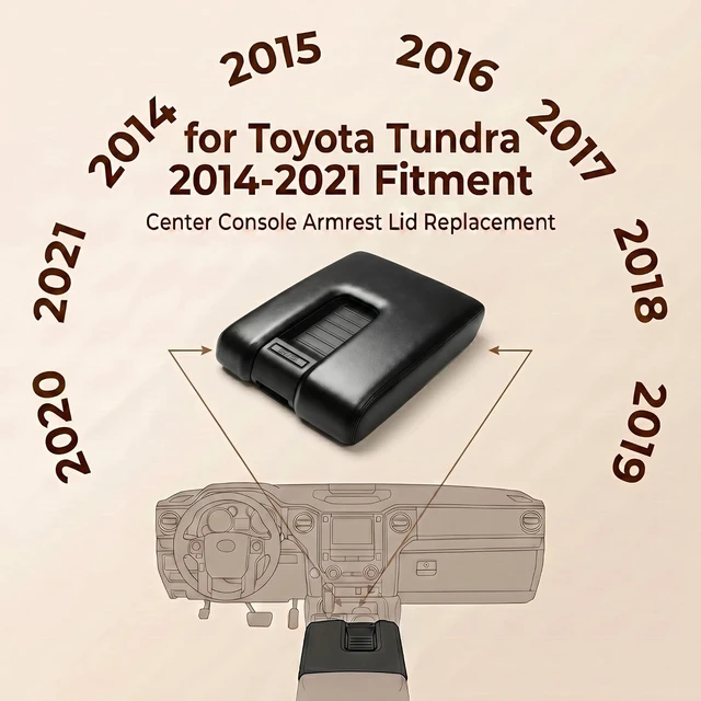 Alt view image 5 of 6 - Center Console Armrest Lid Compatible with Toyota Tundra 2014-2021