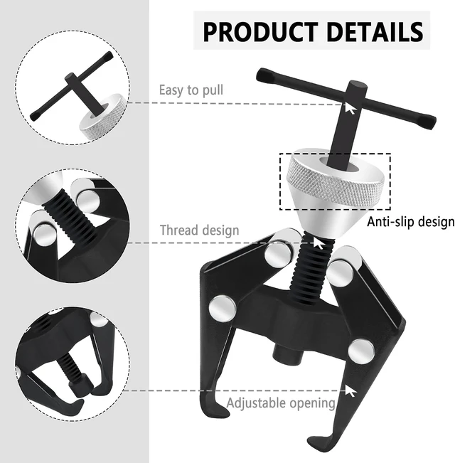 Alt view image 5 of 7 - Stacool Windshield Wiper Arm Removal Tool Kit,Heavy Duty Wiper Arm Puller/Battery Terminal Puller,Universal Car Accessories Carbon Steel Small Bearing Puller for Most Car Truck SUV RV