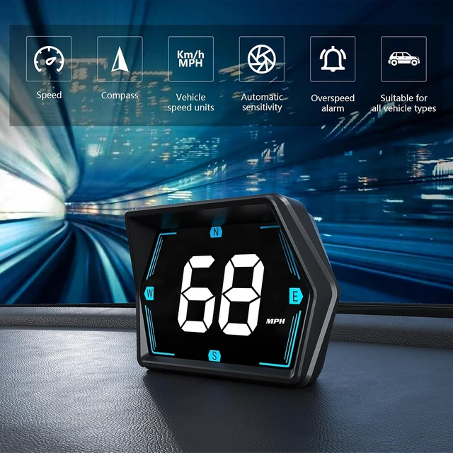 Alt view image 5 of 7 - G20 Digital GPS Speedometer, Universal Head-Up Display for Cars, Small LED Display Speed MPH Compass Direction, Plug and Play for All Vehicles