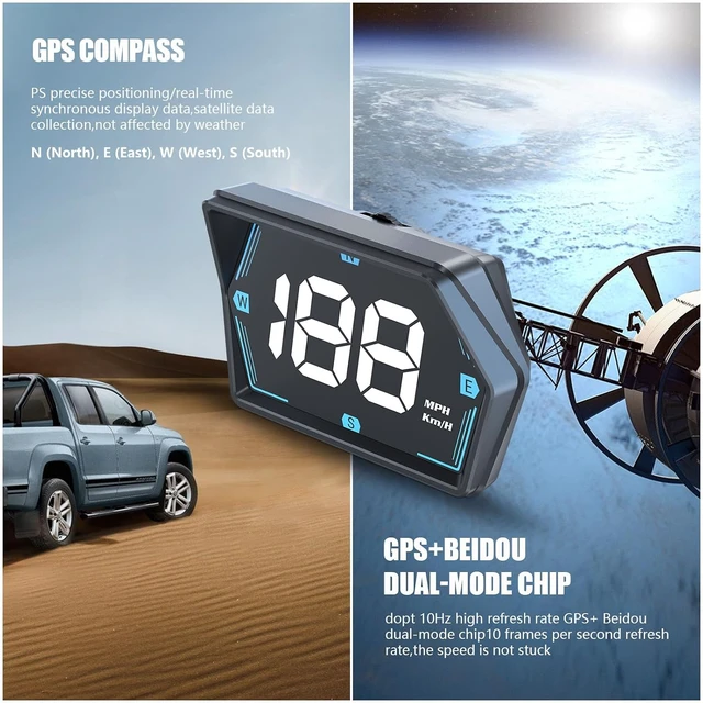 Alt view image 6 of 7 - G20 Digital GPS Speedometer, Universal Head-Up Display for Cars, Small LED Display Speed MPH Compass Direction, Plug and Play for All Vehicles