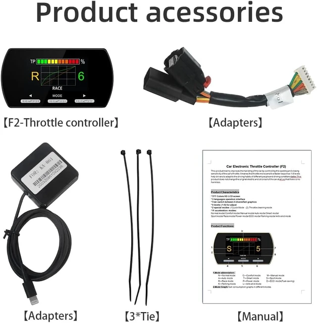 Alt view image 7 of 7 - Throttle Response Controller,9 Drive 9-Mode Universal Smart Electronic Racing Accelerator For Dodge Maserati Jeep Chrysler, F2