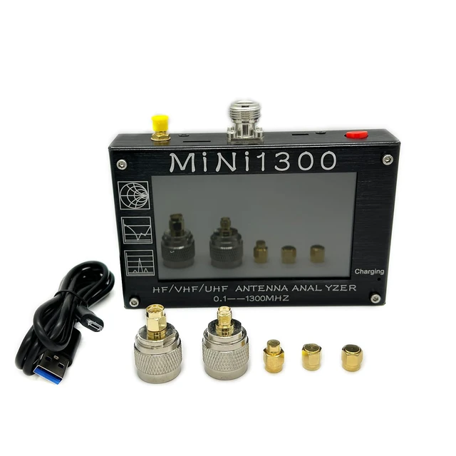 Alt view image 3 of 5 - 2024 Upgraded Mini1300 Antenna Analyzer 0.1-1300MHz with 4.3 Inch TFT LCD Touch Screen,Portable Vector Network Analyzer with SMA Calibration Kits,HF/VHF/UHF All Bands