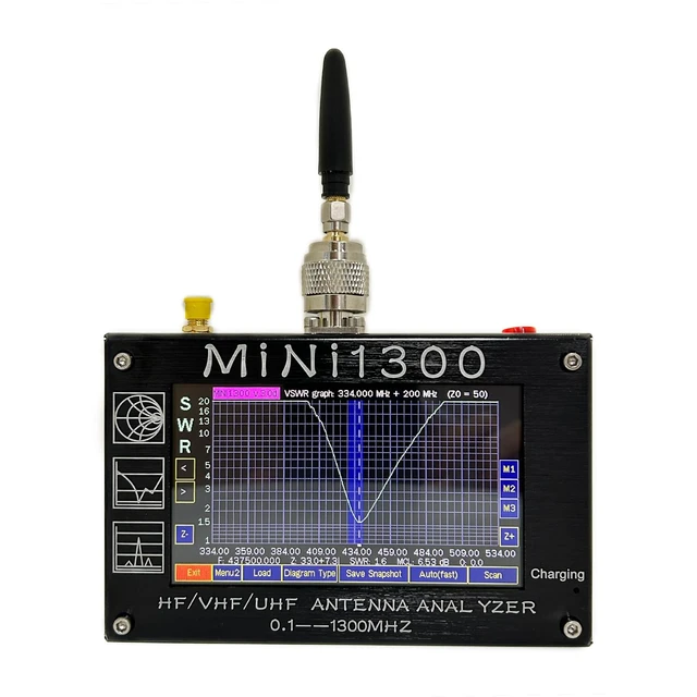 Alt view image 4 of 5 - 2024 Upgraded Mini1300 Antenna Analyzer 0.1-1300MHz with 4.3 Inch TFT LCD Touch Screen,Portable Vector Network Analyzer with SMA Calibration Kits,HF/VHF/UHF All Bands