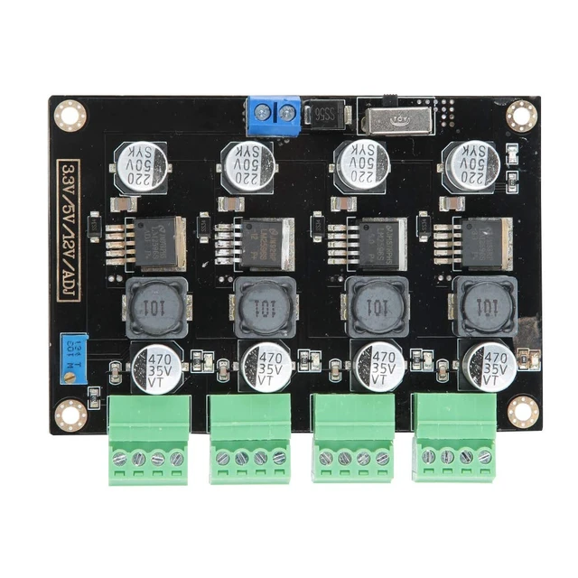 Alt view image 4 of 7 - Multi-Channel Power Supply Module with 3.3V/5V/12V/ADJ, Adjustable Voltage Output Buck Converter with Four and high Performance LM2596 Chips