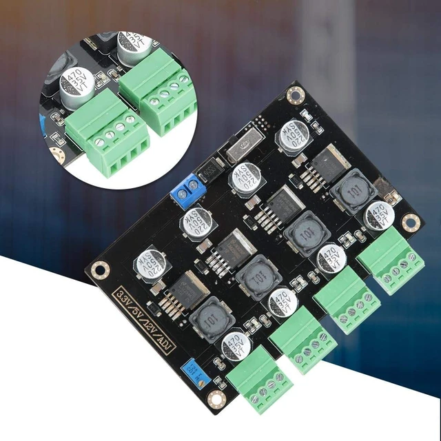 Alt view image 5 of 7 - Multi-Channel Power Supply Module with 3.3V/5V/12V/ADJ, Adjustable Voltage Output Buck Converter with Four and high Performance LM2596 Chips