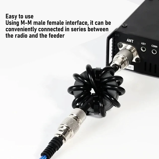 Alt view image 6 of 7 - EM25 Shortwave Choke Balun, 1.8-30MHz RF Noise Filter with PL-259 to SO-239 Connector, 100W PEP Common Mode Choke for Ham Radio Antenna Communication & Field Operations