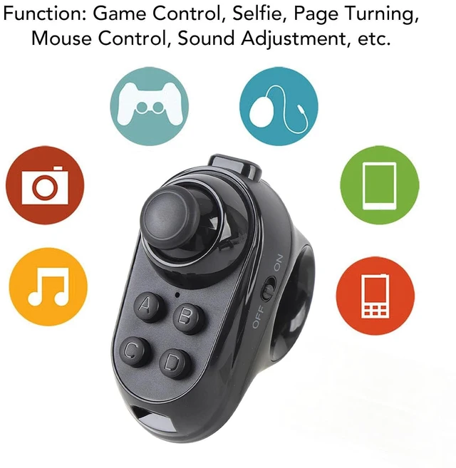 Alt view image 2 of 7 - Wireless VR Controller Ring, Bluetooth Gamepad for VR Glasses PC Phone Tablet, with Joystick for Gaming Photography Page Turning Mouse Audio Control