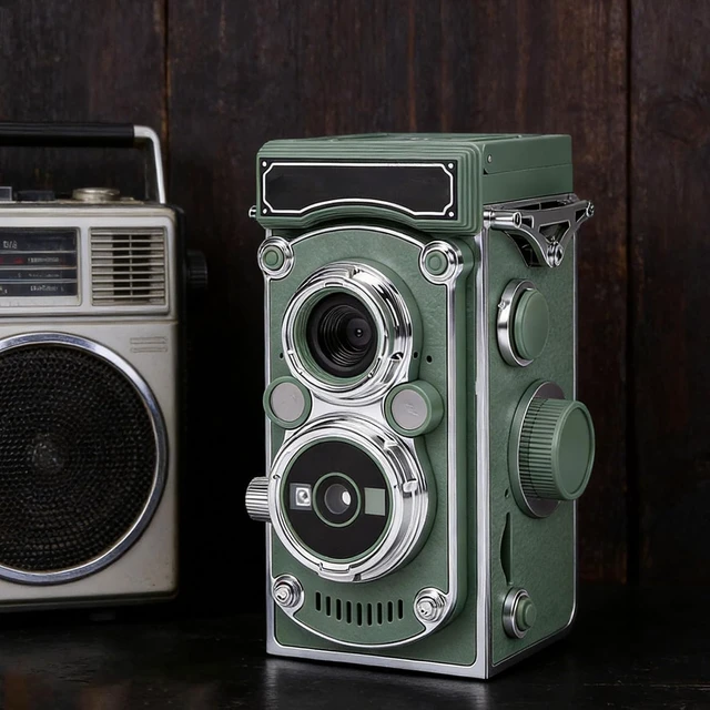 Alt view image 2 of 7 - 24MP Vintage Digital Camera, 2.7K Video Recording Compact Camera, 180 Degree Flip Screen, for Travel Photography and Daily Captures (Green)