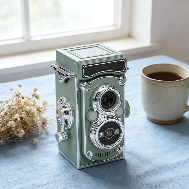 Alt view image 5 of 7 - 24MP Vintage Digital Camera, 2.7K Video Recording Compact Camera, 180 Degree Flip Screen, for Travel Photography and Daily Captures (Green)