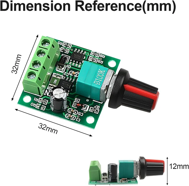 Alt view image 5 of 6 - 10Pack PWM Speed Controller Adjustable Driver Switch Low Voltage DC
Motor Speed Controller, with Speed Control Knob 1.8V 3V 5V 6V 12V 2A 30W
