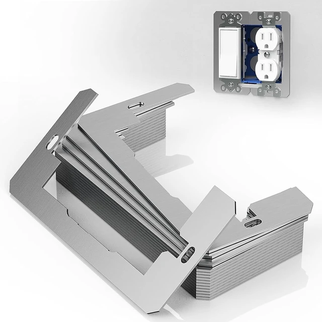 Main image of 20Pieces Stainless Steel Wall Plate Stabilizers Mount Electrical Spacers for Outlets in Standard Electrical Box Easy Installation Outlet Shims