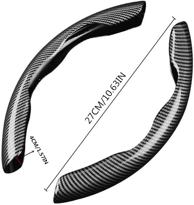 Alt view image 2 of 7 - New Carbon Fiber Steering Wheel Cover Segmented Protective Sleeve, Carbon Fiber Black, Safe and Non-Slip, Suitable for 99% Universal Car Steering Wheel, Durable and Easy to Install