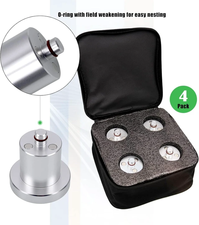 Alt view image 2 of 5 - RULLINE 4Pcs Jack Pad Jack Point Adapter for Rivian R1T/R1S Aluminum
4-pack aluminum magnetic jack lift point adapters Compatible with Rivian R1T/R1S, includes storage case,prevent slipping