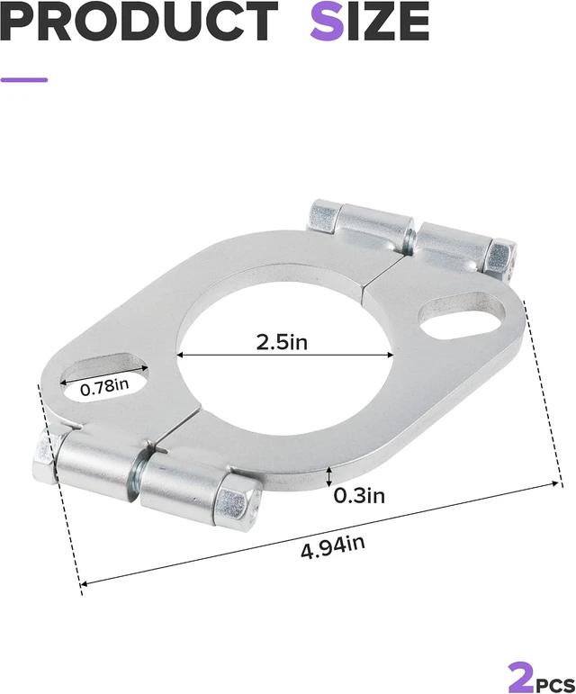 Alt view image 2 of 6 - 2PCS Exhaust Flange Repair Kit,Car Accessories Flange Kit with Nuts and Bolts,Automotive Replacement Exhaust Flanges,Suitable for Retrofitting and Repairing Split Flanges (2.5 inch)