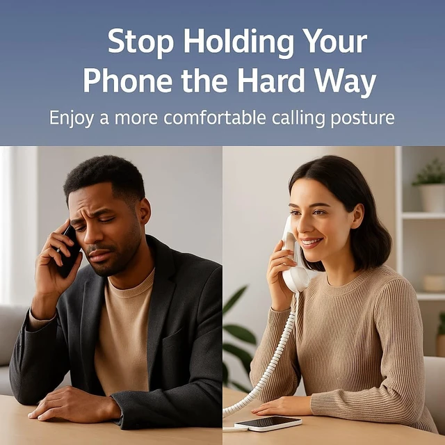 Alt view image 7 of 7 - Retro Phone Handset for iPhone 15 & Later, USB-C (Type-C) Vintage Telephone Receiver, Clear Audio Plug & Play for Calls & Video Chats (Black)