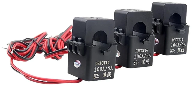 Alt view image 6 of 6 - KCT16 Split Core Current Transformer, 100A/5A, Class 0.5 Accuracy, Miniature Open Type CT, 3 Pack (50A 5A)