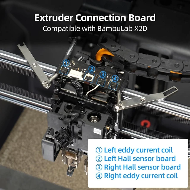 Alt view image 4 of 7 - Tool-Head Interface Board Replacement Compatible with BambuLab X2D: Extruder Connection Circuit Board, Ensured Precision Printing 3D Printer Accessories