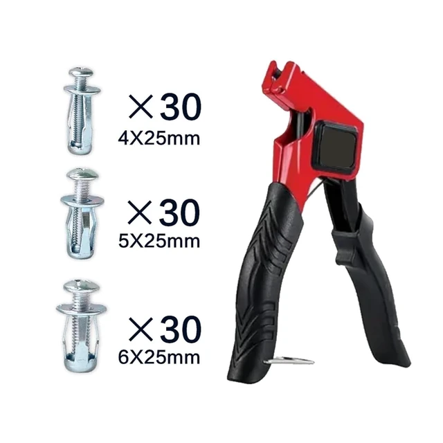 Alt view image 2 of 6 - 91Pcs M4 M5 M6 Jack Nuts with Rivet Gun, Heavy-Duty Petal Nut
Heavy-duty petal nut set with rivet gun for M4/M5/M6, carbon steel, crack-resistant, hand-tightenable