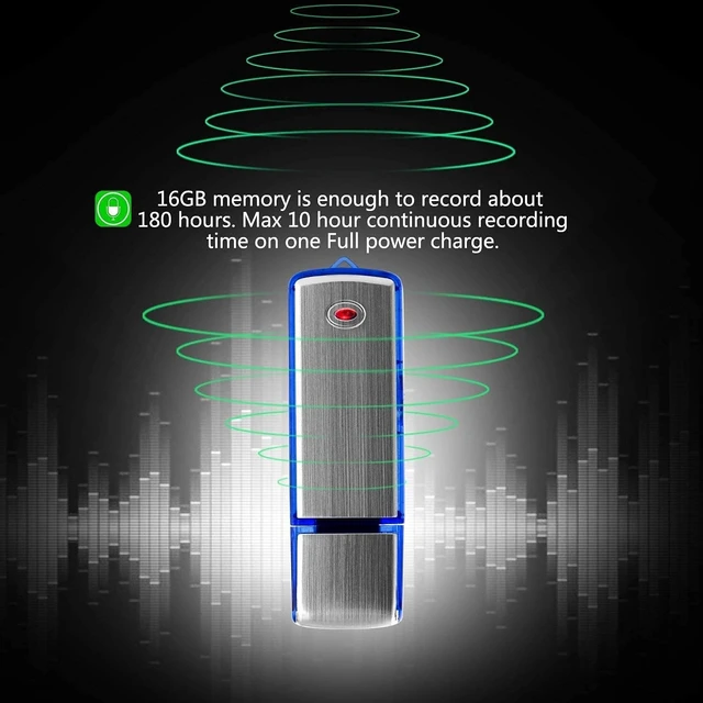 Alt view image 5 of 5 - Digital Voice Recorder Mini Voice Recorder with 16GB USB Flash Drive and Mp3 Function/170 Hours Recording Capacity Black Small Audio Dictaphone for Meetings and Transfer Files