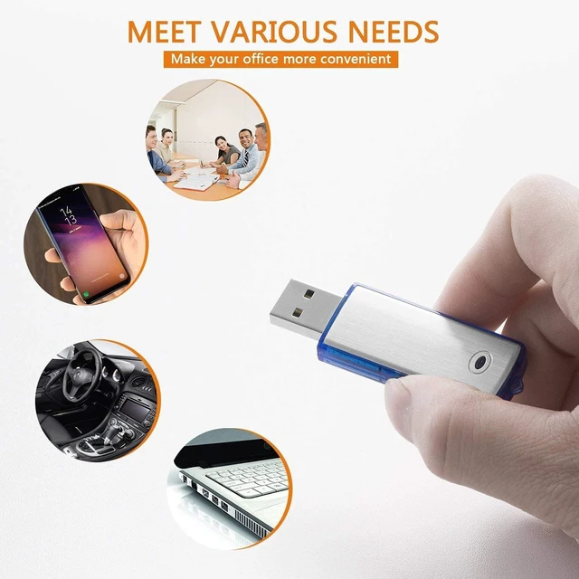 Alt view image 3 of 5 - Digital Voice Recorder Mini Voice Recorder with 16GB USB Flash Drive and Mp3 Function/170 Hours Recording Capacity Black Small Audio Dictaphone for Meetings and Transfer Files