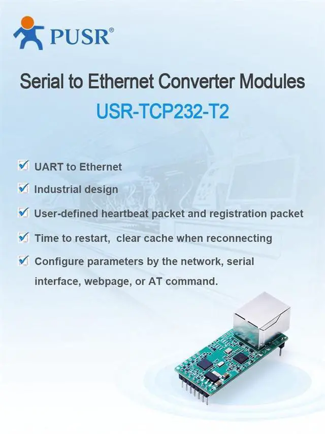 Alt view image 3 of 6 - (Price for 4 Pcs) PUSR Serial to RJ45 Module UART TTL to Ethernet TCPIP Converter Support DHCP and DNS USR-TCP232-T2