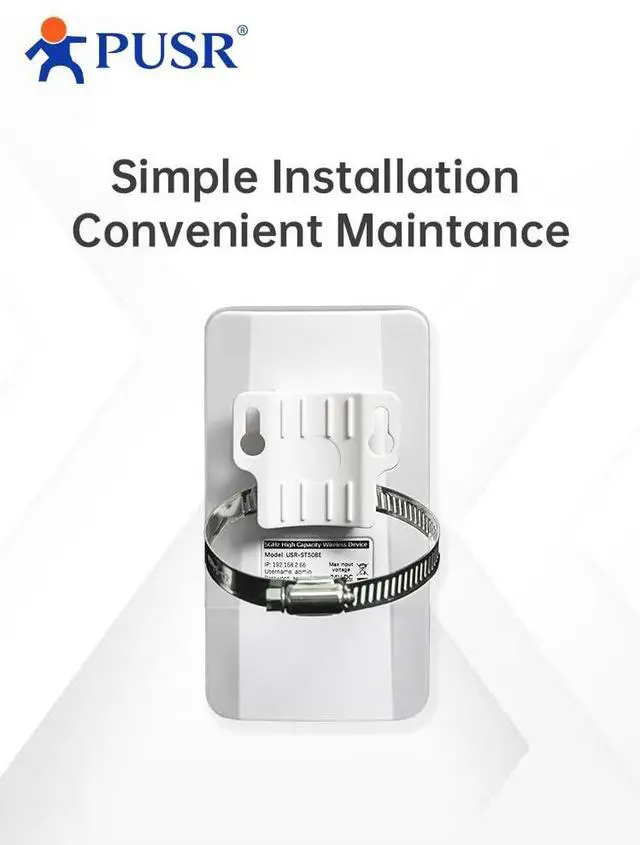 Alt view image 5 of 7 - PUSR Point to Point/MultiPoint Gigabit Wireless Bridge Dual band 5.8G WiFi Ip64 Waterproof Up to 2KM 300Mbps High Speed 8dBi High-Gain Antenna 100Mbps LAN Port Outdoor CPE USR-ST508E2 Pack
