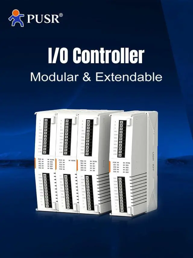 Alt view image 2 of 6 - PUSR 4*AI, 4*DO IO Extender IO Controller Extendable Remote IO Module RS485 interface Modbus RTU protocol USR-IO0440