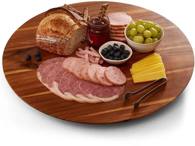 Main image of TIDITA 21" Acacia Wood Lazy Susan for Table Top - Wooden Turntable Serving Tray for Charcuterie Boards Cheese Board - Extra Large Round Lazy Susan Organizer - Kitchen Revolution for Countertop